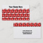 Red London Double Decker Bus Travel Wallpaper Visitekaartje (Voorkant / Achterkant)