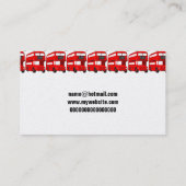 Red London Double Decker Bus Travel Wallpaper Visitekaartje (Achterkant)
