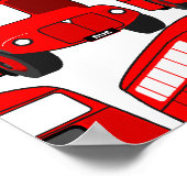 Red London Double Decker Bus Wallpaper Poster (Hoek)