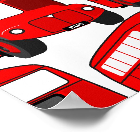 Red London Double Decker Bus Wallpaper Poster (Hoek)