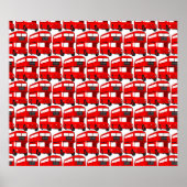 Red London Double Decker Bus Wallpaper Poster (Voorkant)