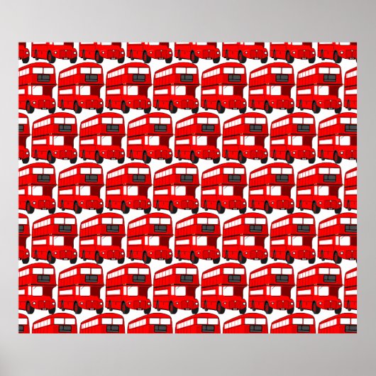Red London Double Decker Bus Wallpaper Poster (Voorkant)