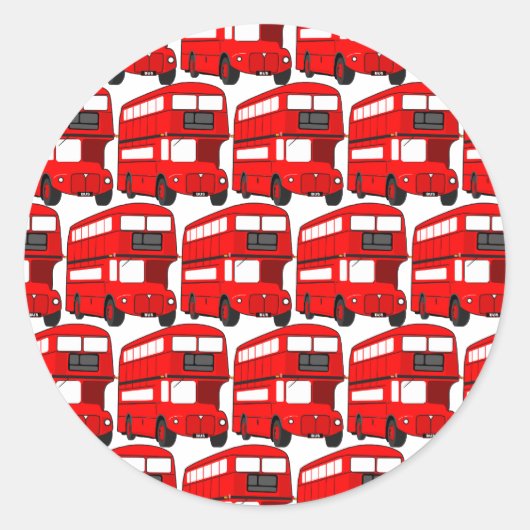 Red London Double Decker Bus Wallpaper Ronde Sticker (Voorkant)