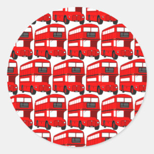 Red London Double Decker Bus Wallpaper Ronde Sticker