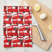 Red London Double Decker Bus Wallpaper Theedoek (Quarter Fold)