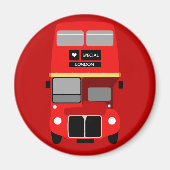  Red London Double Decker Routemaster Bus Magneet (Voorkant)