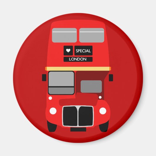 Red London Double Decker Routemaster Bus Magneet (Voorkant)