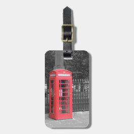 Red London Phonebox Bagagelabel