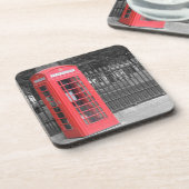 Red London Phonebox Bier Onderzetter (Linkerzijde)