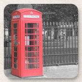 Red London Phonebox Bier Onderzetter (Voorkant)