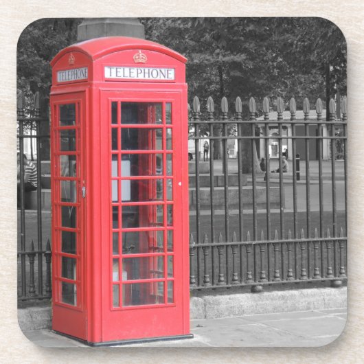 Red London Phonebox Bier Onderzetter (Voorkant)
