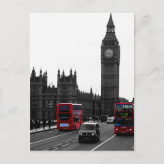 Red London Tour bus en Big Ben Briefkaart