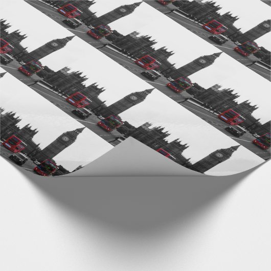 Red London Tour bus en Big Ben Cadeaupapier (Hoek)