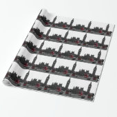 Red London Tour bus en Big Ben Cadeaupapier (Uitgerold)