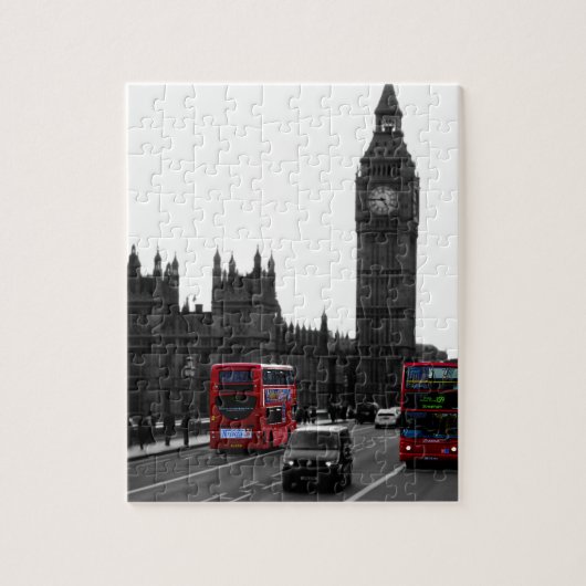 Red London Tour bus en Big Ben Legpuzzel (Verticaal)