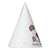 Red Long Hair Dachshund Cartoon Dog - Birthday Feesthoedjes (Links)