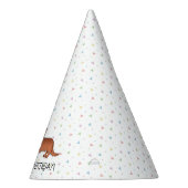 Red Long Hair Dachshund Cartoon Dog - Birthday Feesthoedjes (Rechts)