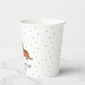 Red Long Hair Dachshund Cartoon Dog Happy Birthday Papieren Bekers (Links)