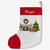 Red Long Hair Dachshund Cute Dog - kerstzaal Kleine Kerstsok (Achterkant)