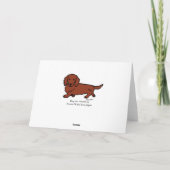 Red Long Haire Dachshund Bedankt (Achterkant)