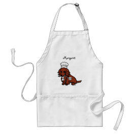 Red Long Haire Dachshund Chef Standaard Schort