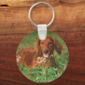 Red Long Hazard Dachshund Sleutelhanger (Voorkant)
