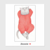 RED LONG JOHNS CAT 6"X6" Vinyl Sticker (Vel)