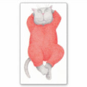 RED LONG JOHNS CAT 6"X6" Vinyl Sticker (Voorkant)