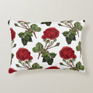 Red Long Stem Roos Patroon Accent Kussen