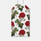 Red Long Stem Roos Patroon Cadeaulabel (Voorkant)