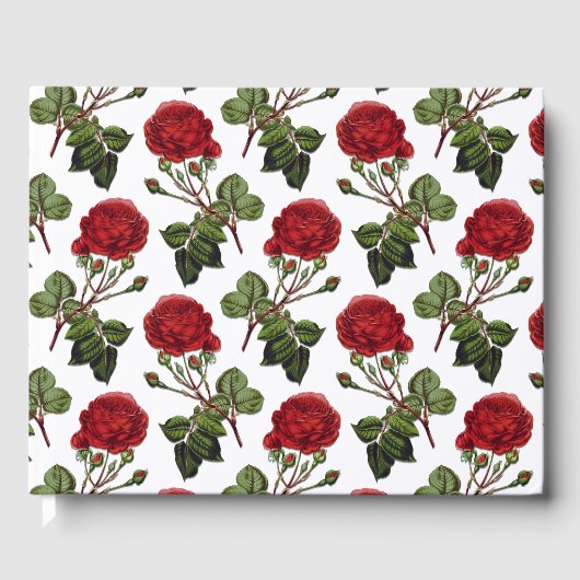 Red Long Stem Roos Patroon Gastenboek (Voorkant)