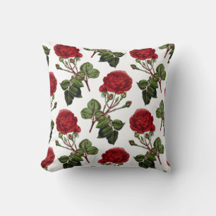 Red Long Stem Roos Patroon Kussen