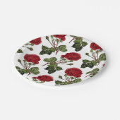 Red Long Stem Roos Patroon Papieren Bordje (Gekanteld)