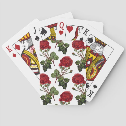 Red Long Stem Roos Patroon Pokerkaarten (Achterkant)