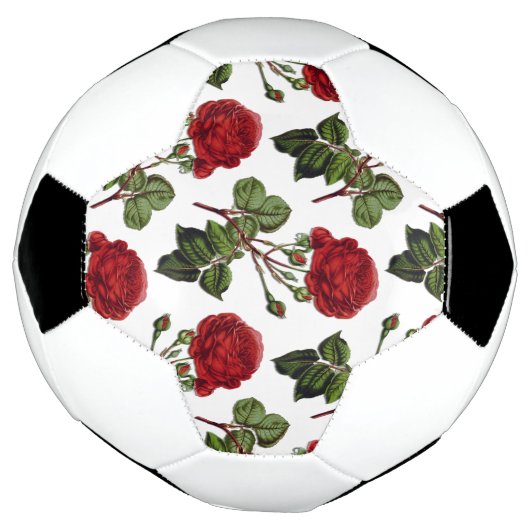 Red Long Stem Roos Patroon Voetbal (Gedraaid)
