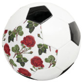 Red Long Stem Roos Patroon Voetbal (Drie kwart)