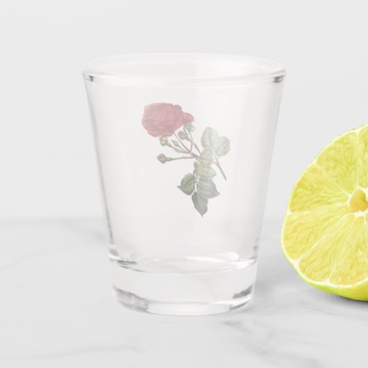 Red Long Stem Roos Shot Glas (Achterkant)