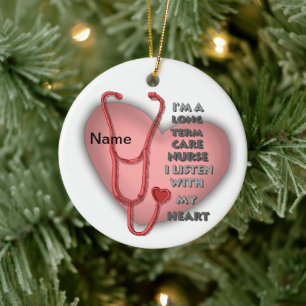 Red Long-term Care Nurse ornament