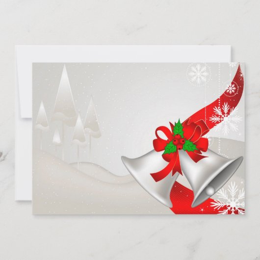 Red Loop Silver Bells Corporate Christmas Party Kaart (Achterkant)