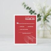Red Loopy Love Lines Wedding RSVP Kaart (Staand voorkant)