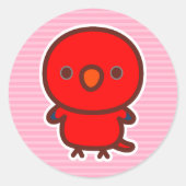 Red Lory Ronde Sticker (Voorkant)
