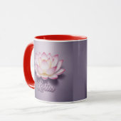 Red Lotus Flower Meditation Mug Mok (Voorkant links)