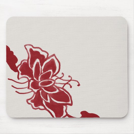 Red Lotus Flower Mousepad Muismat (Voorkant)
