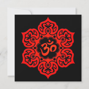 Red Lotus Flower om Black