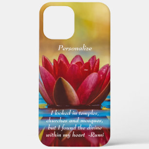 Red Lotus Flower on Blue Water Spiritueel Quote Case-Mate iPhone Case