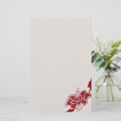 Red Lotus Flower Stationery Briefpapier (Staand voorkant)