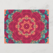 Red Lotus Mandala Briefkaart (Voorkant)