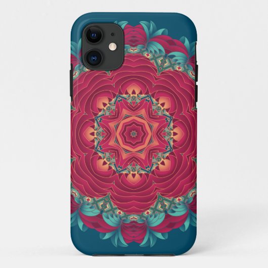 Red Lotus Mandala Case-Mate iPhone Case (Achterkant)