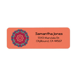 Red Lotus Mandala Etiket