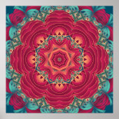 Red Lotus Mandala Poster (Voorkant)